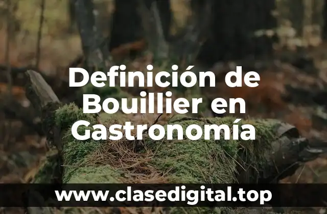 Definición de Bouillier en Gastronomía