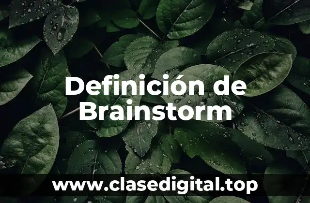 Definición de Brainstorm