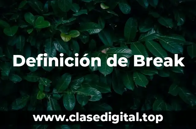 Definición de Break