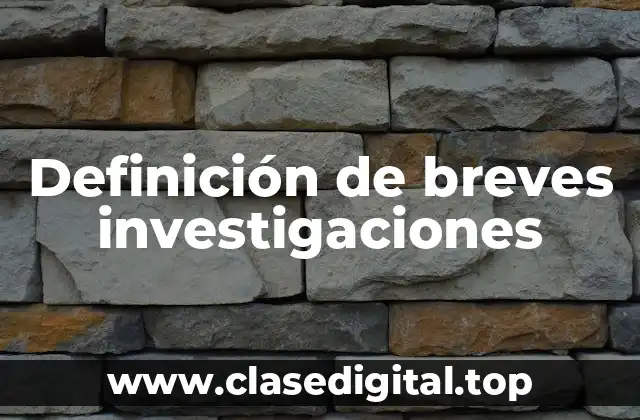 Definición de breves investigaciones