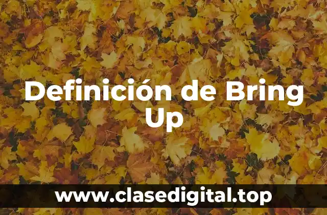 Definición de Bring Up