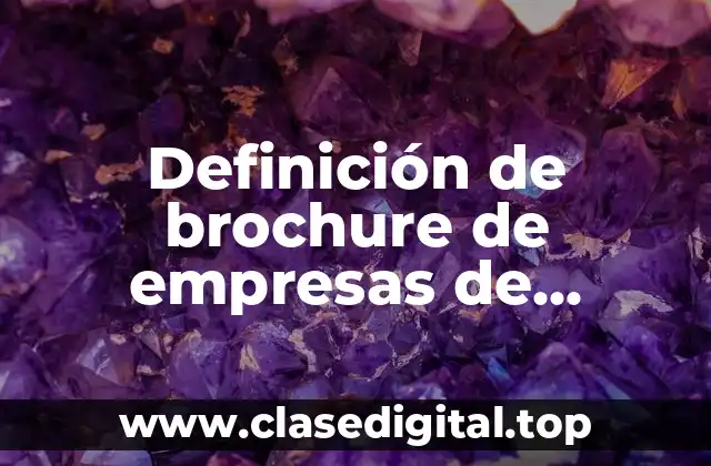 Ejemplos de brochure de empresas de servicios