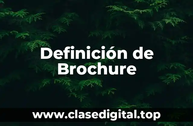 Definición de Brochure