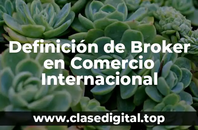 Definición de Broker en Comercio Internacional