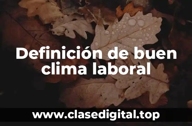Definición de buen clima laboral