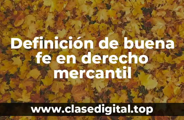 Definición de buena fe en derecho mercantil