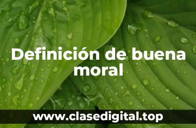 Definición de buena moral