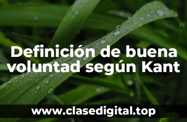Definición de buena voluntad según Kant