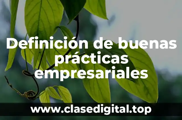 Definición de buenas prácticas empresariales
