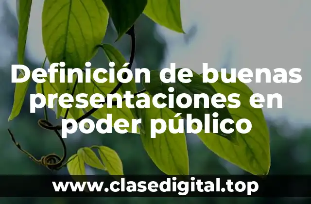 Definición de buenas presentaciones en poder público