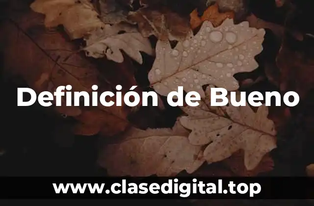Definición de Bueno