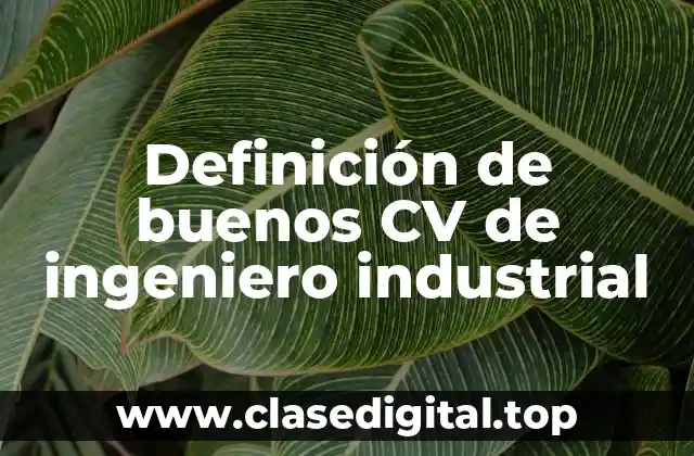 Definición de buenos CV de ingeniero industrial
