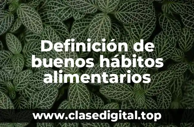 Definición de buenos hábitos alimentarios