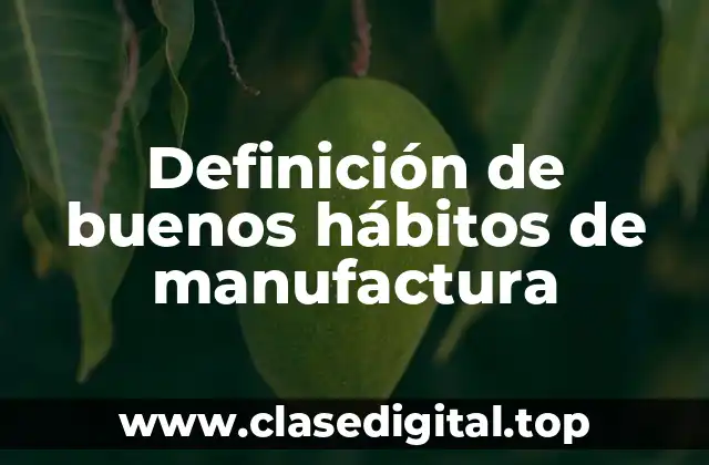 Definición de buenos hábitos de manufactura