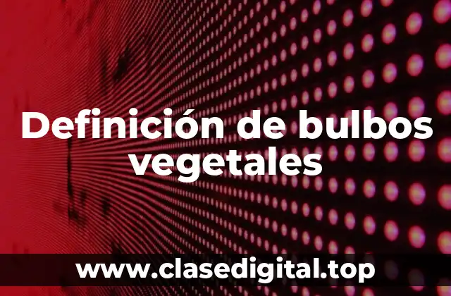 Definición de bulbos vegetales