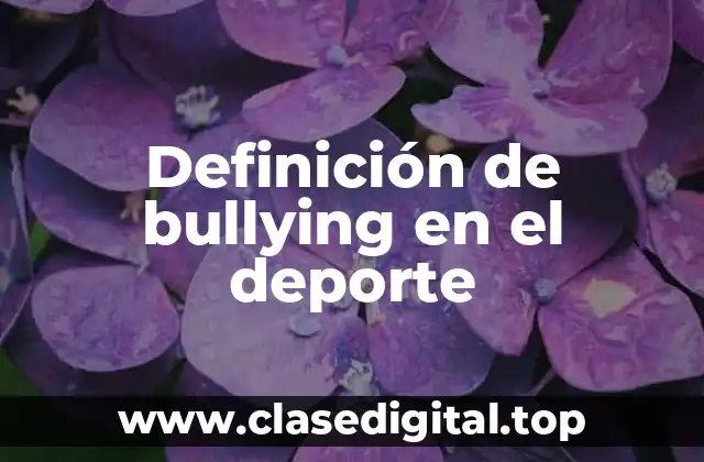 Definición de bullying en el deporte