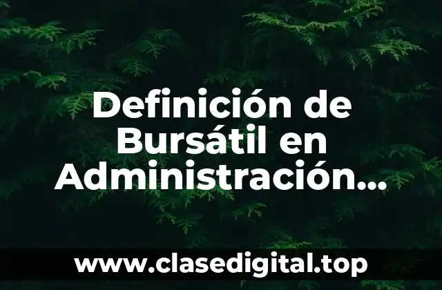 Definición de Bursátil en Administración Financiera