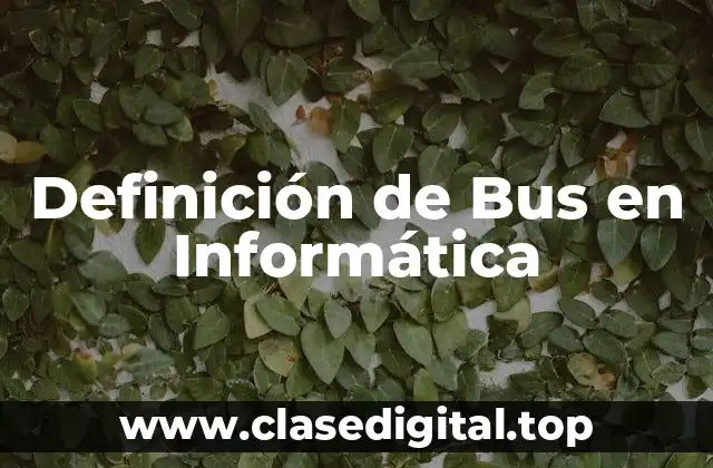 Definición de Bus en Informática