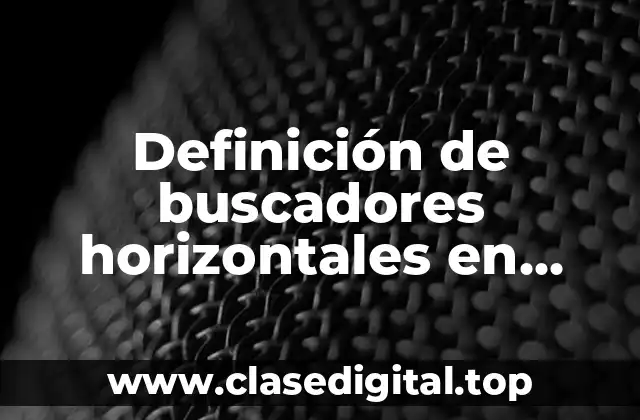 Definición de buscadores horizontales en informática