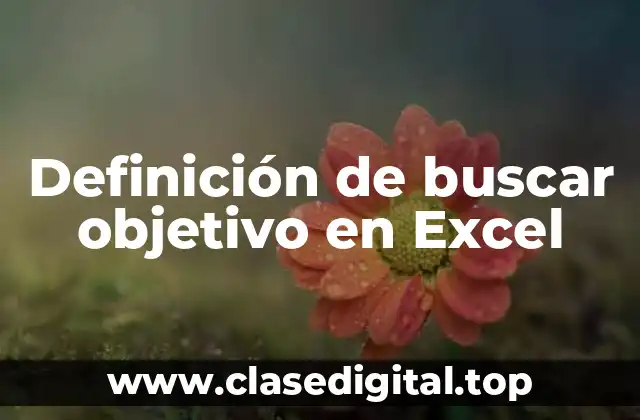 Definición de buscar objetivo en Excel