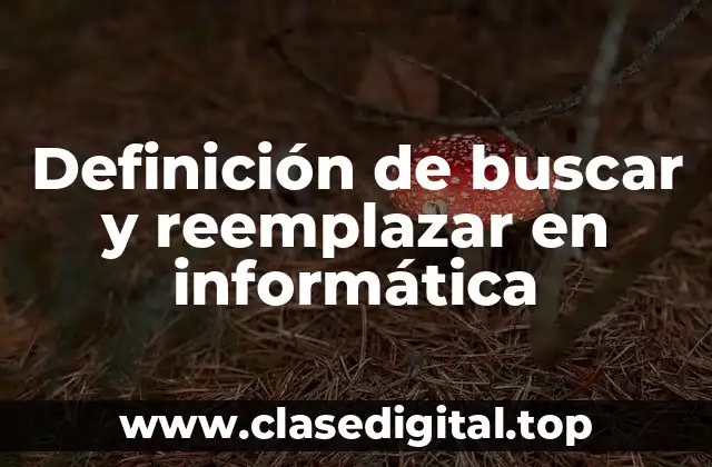 Definición de buscar y reemplazar en informática