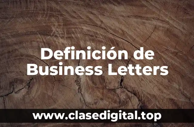 Definición de Business Letters