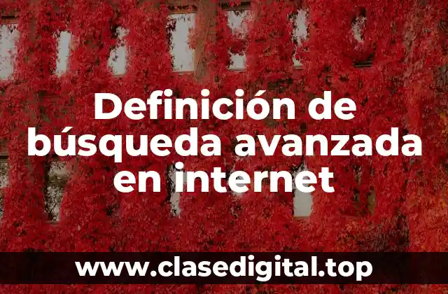 Definición técnica de búsqueda avanzada en internet