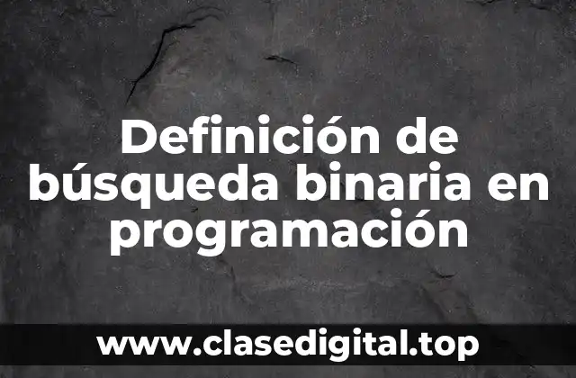 Definición de búsqueda binaria en programación
