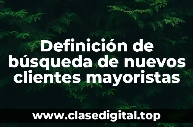 Definición de búsqueda de nuevos clientes mayoristas
