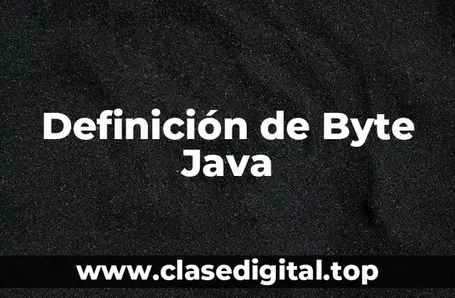 Definición de Byte Java