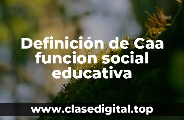 Definición de Caa funcion social educativa