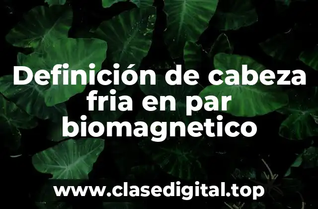 Definición de cabeza fria en par biomagnetico