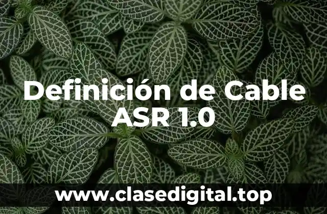Definición de Cable ASR 1.0