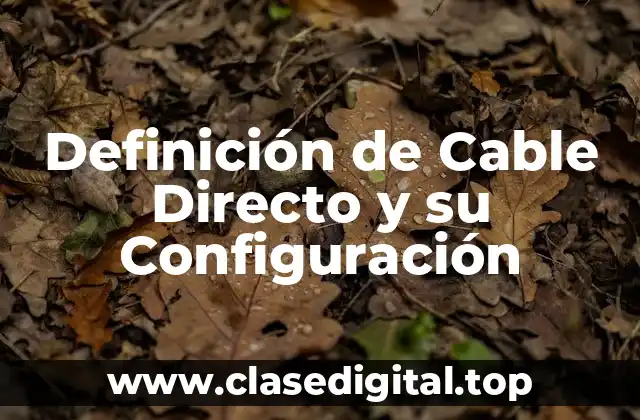 Definición de Cable Directo y su Configuración