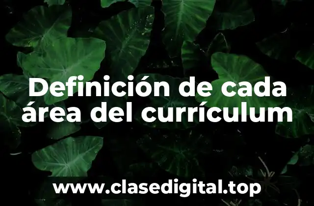 Definición de cada área del currículum
