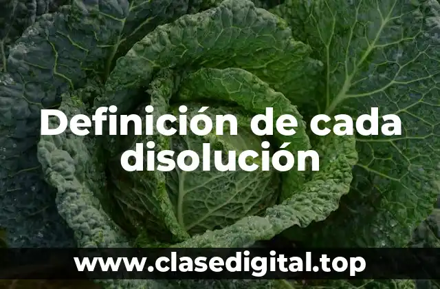 Definición de cada disolución