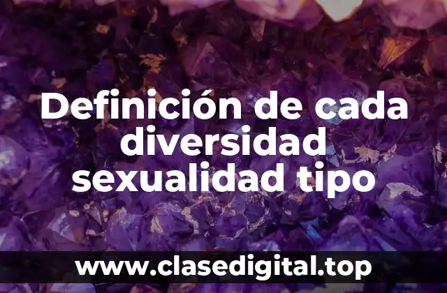 Definición técnica de cada diversidad sexualidad tipo