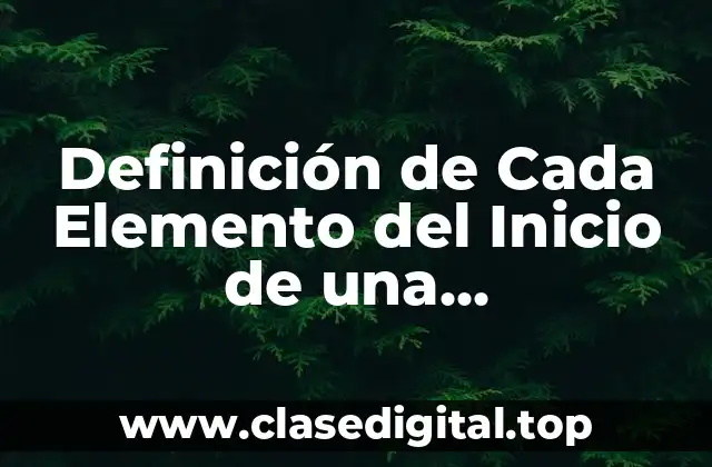 Definición de Cada Elemento del Inicio de una Computadora