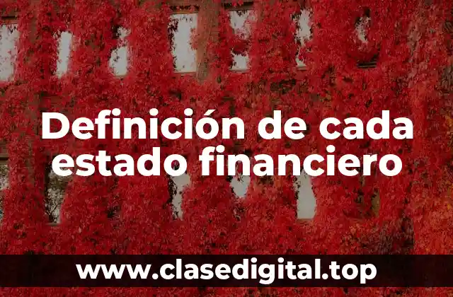 Definición de cada estado financiero
