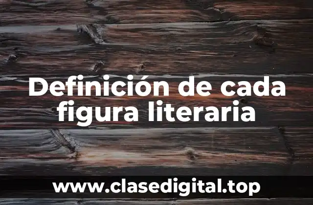 Definición de cada figura literaria