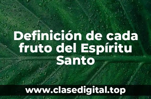 Definición técnica de cada fruto del Espíritu Santo