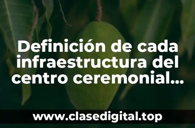 Definición técnica de cada infraestructura del centro ceremonial otomi