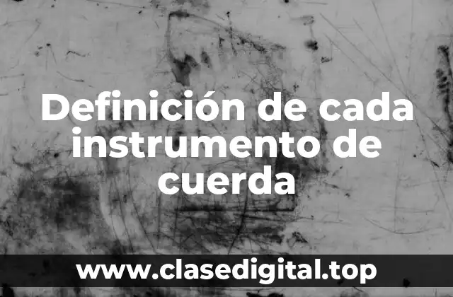 Definición de cada instrumento de cuerda