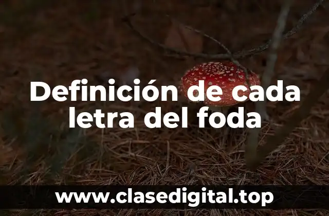 Definición de cada letra del foda