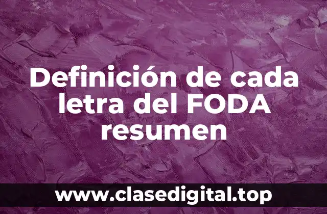 Definición de cada letra del FODA resumen