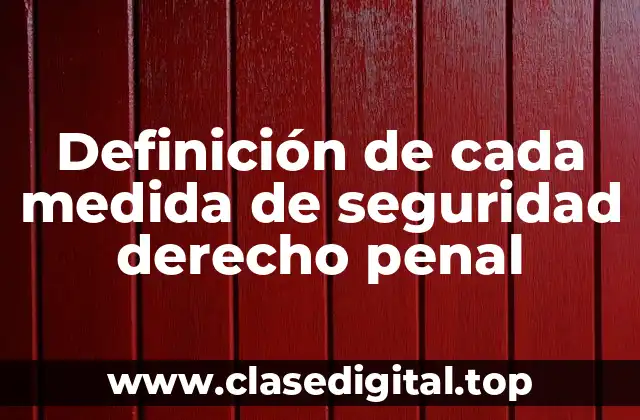Definición de cada medida de seguridad derecho penal