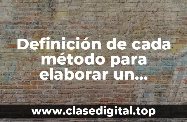 Definición de cada método para elaborar un pronóstico de ventas