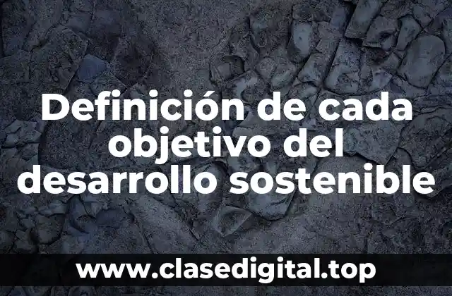 Definición de cada objetivo del desarrollo sostenible