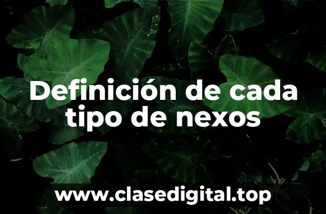 Ejemplos de diferentes tipos de nexos