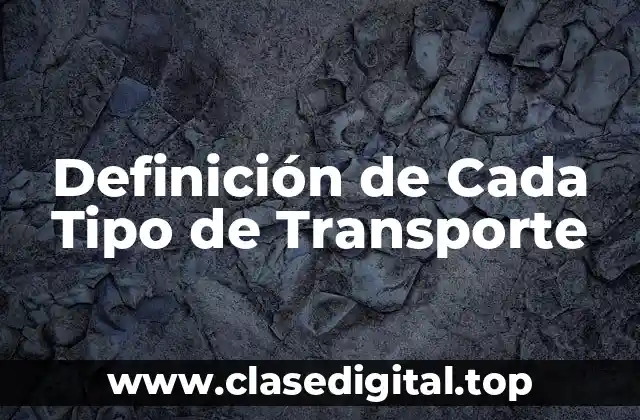 Definición de Cada Tipo de Transporte